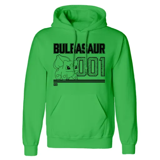 Sudadera Con Capucha Unisex Pokémon Bulbasaur Line Art Verde