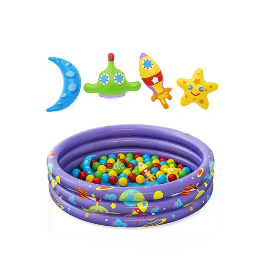 Bestway Piscina Hinchable Infantil 3 Aros Con Bolas 102x25 cm +2 Años Interior y Jardin 52466