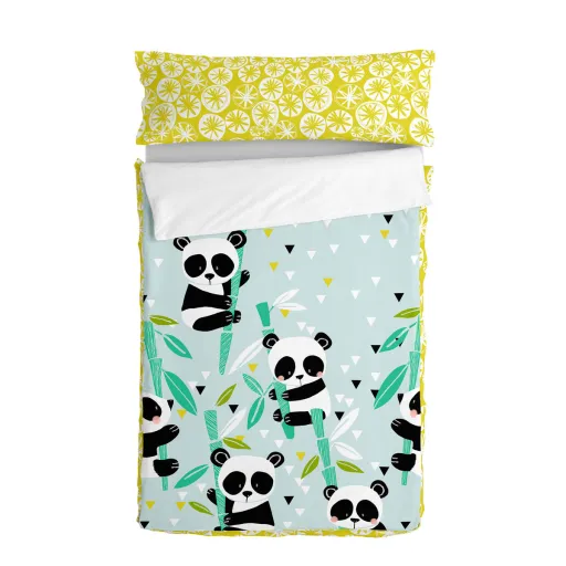 Saco Nórdico Con Relleno HappyFriday Moshi Moshi Panda Garden Blue Azul 42 x 20 x 50 cm