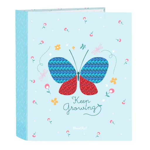 Carpeta de Anillas BlackFit8 Mariposa Azul A4 27 x 33 x 6 cm