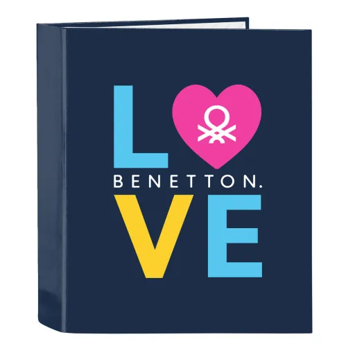 Carpeta de Anillas Benetton Love Azul Marino A4 (27 x 33 x 6 cm)