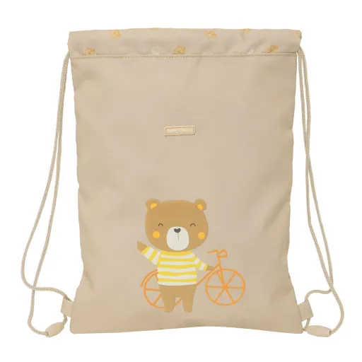 Bolsa Mochila Con Cuerdas Safta Osito Beige 26 x 34 x 1 cm