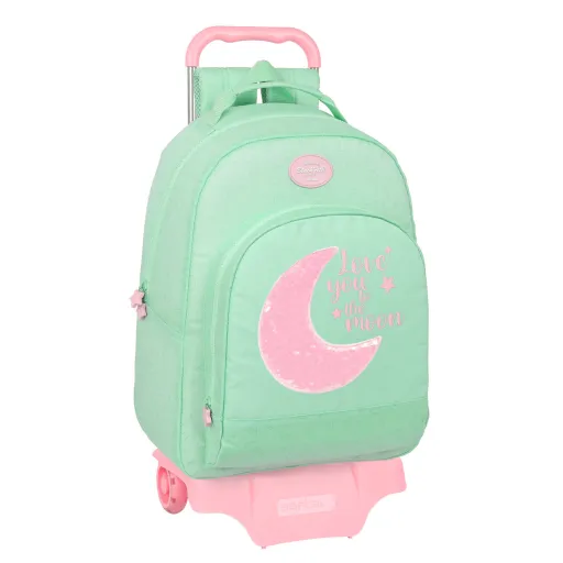 Mochila Escolar Con Ruedas BlackFit8 Moon Verde 32 x 42 x 15 cm