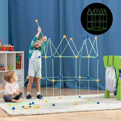 Kit de Construcción de Fuertes Para Niños Builkitt InnovaGoods 155 Piezas
