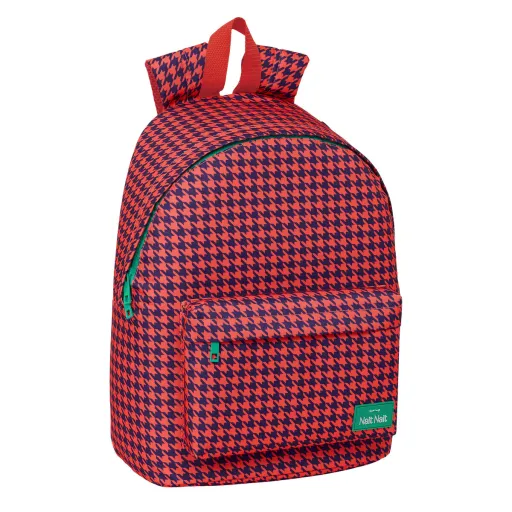 Mochila Para Portátil Nait Nait Pata de Gallo Coral Coral 31 x 41 x 16 cm