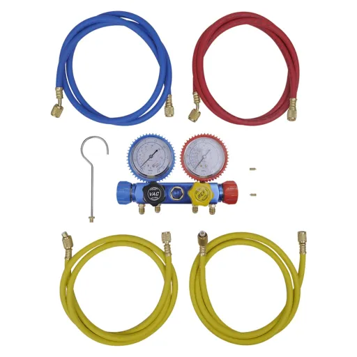 Conjunto de Manómetro de Cuatro Vías Para Aire Acondicionado