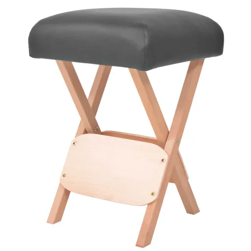 Taburete de Masaje Plegable Con Asiento 12 cm de Grosor Negro