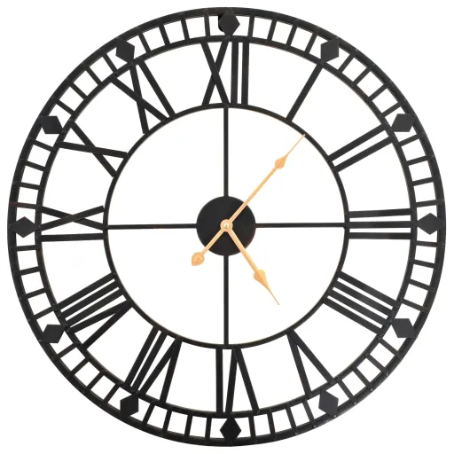 Reloj de Pared Vintage Movimiento Cuarzo Metal 60 cm XXL