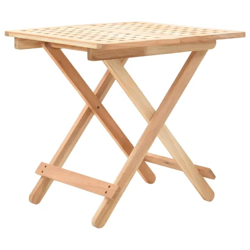 Mesa Auxiliar Plegable de Madera Maciza de Nogal 50x50x49 cm