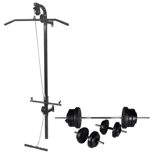 Máquina Musculación Power Tower Con Pesas y Mancuernas 60,5 kg