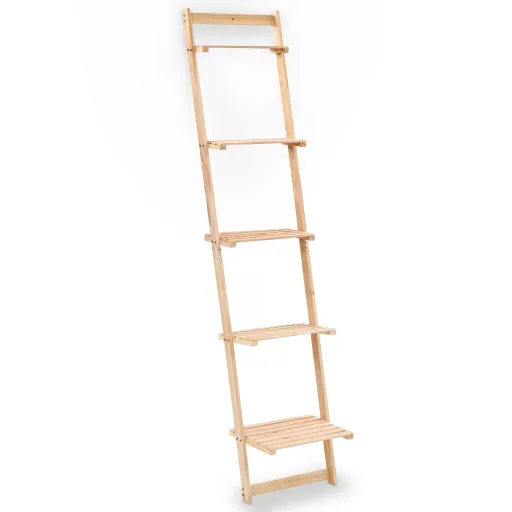 Estante de Pared Escalera Madera de Cedro 41,5x30x176 cm