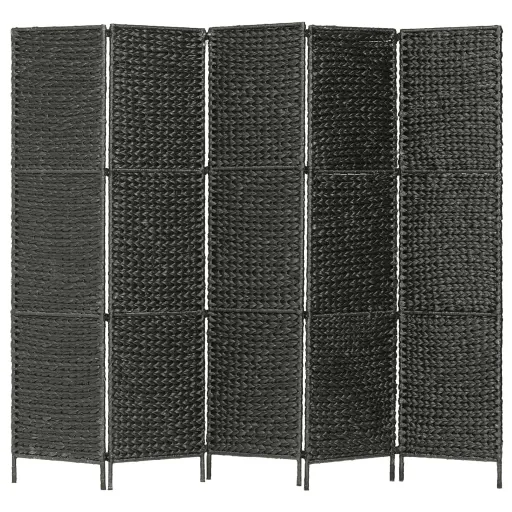 Biombo Divisor 5 Paneles Jacinto de Agua Negro 193x160 cm