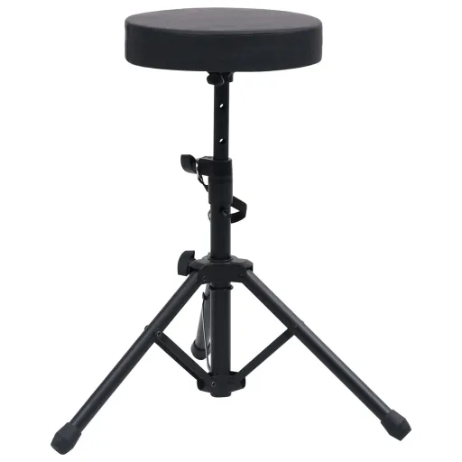 Taburete de Tambor Ajustable Redondo Negro
