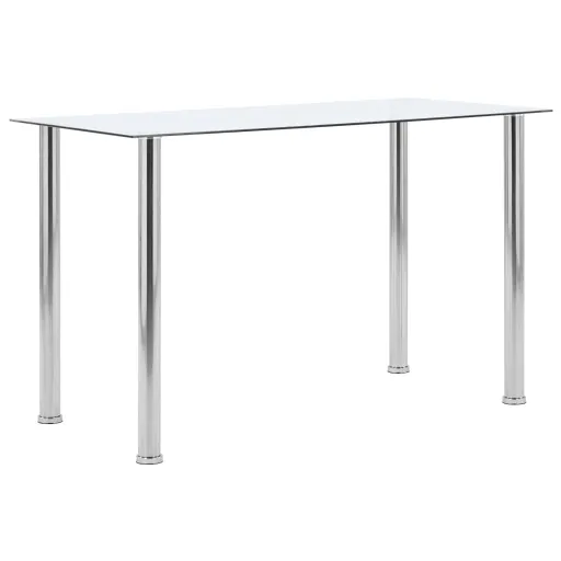 Mesa de Comedor Vidrio Templado Transparente 120x60x75 cm