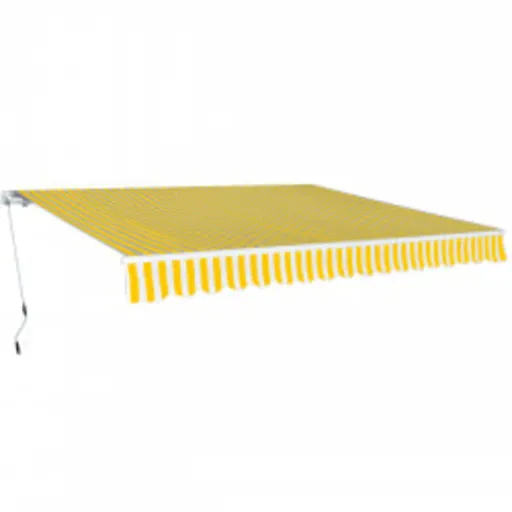 Toldo Plegable de Operación Manual 600 cm Amarillo y Blanco