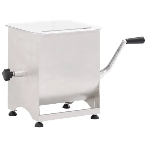Mezcladora de Carne Con Caja Engranajes Acero Inox. Plateado