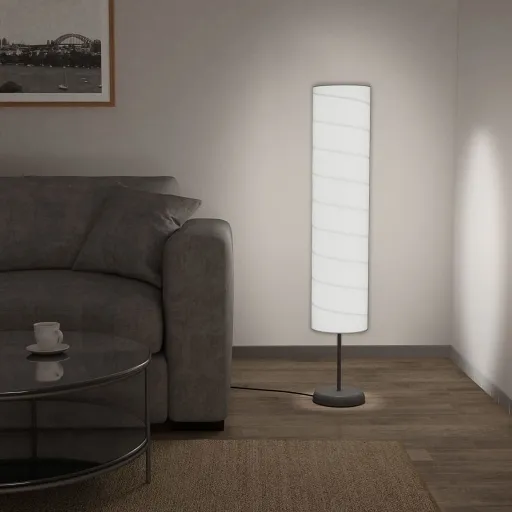 Lámpara de Pie Con Soporte Blanco E27 121 cm