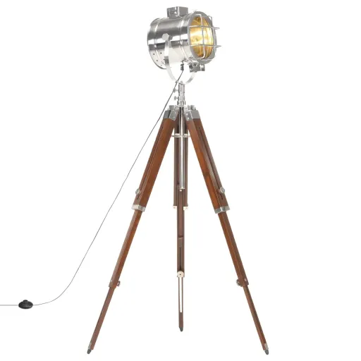 Lámpara de Suelo Con Trípode Madera Maciza de Mango 165 cm