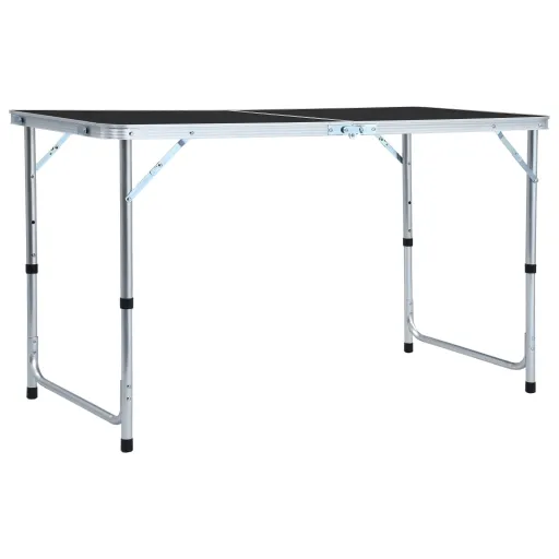 Mesa de Camping Plegable Aluminio Gris 120x60 cm