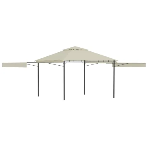 Cenador Con Tejado Doble Extensible Crema 3x3x2,75m 180g/m²