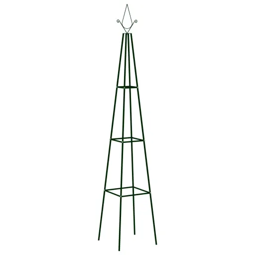 Soporte Plantas Trepadoras 2 ud Hierro Verde Oscuro 35x35x195cm