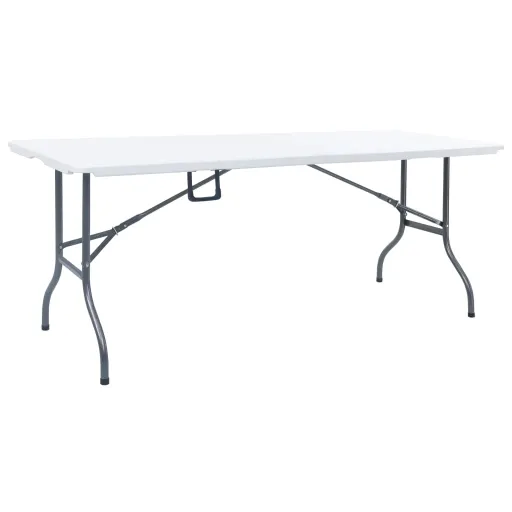 Mesa de Jardín Plegable HDPE Blanco 180x72x72 cm
