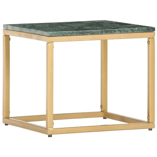 Mesa de Centro Piedra Real Textura de Mármol Verde 40x40x35 cm