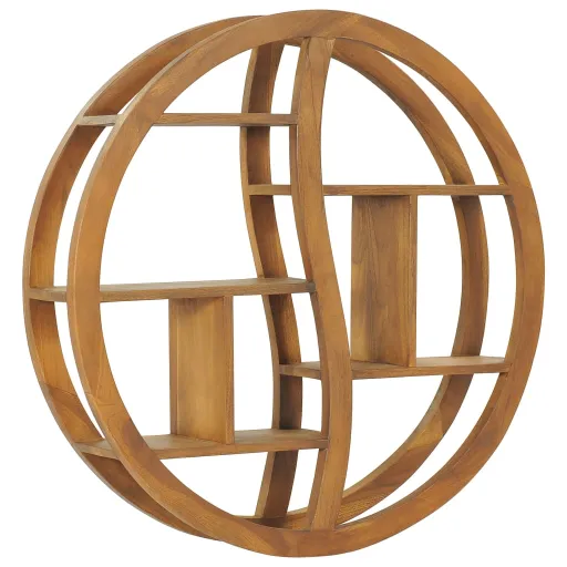 Estantería de Yin Yang Madera Maciza de Teca 80x17,5x80 cm