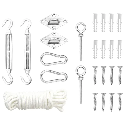 Juego de Accesorios Para Toldo de Vela 9 Pzas Acero Inoxidable