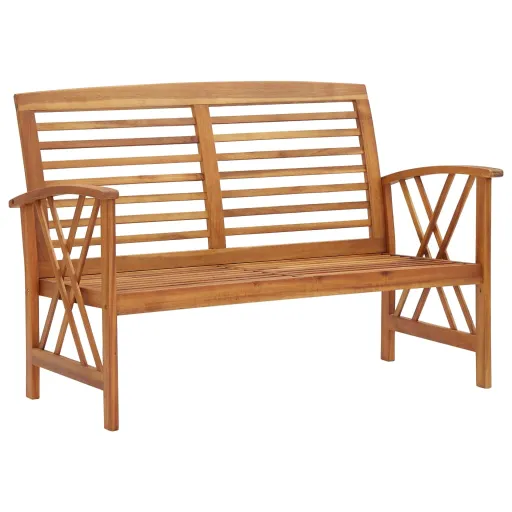 Banco de Jardín de Madera Maciza de Acacia 119 cm