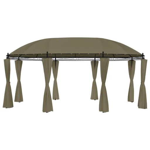Cenador Con Cortinas Gris Taupe 180g/m² 520x349x255 cm