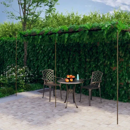 Pérgola de Jardín Marrón Antiguo 6x3x2,5 m Hierro