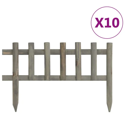 Bordes de Jardín 10 Unidades Madera de Abeto 4,4 m
