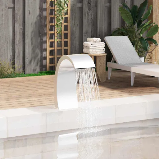 Fuente de Piscina de Acero Inoxidable 304 22x60x70 cm