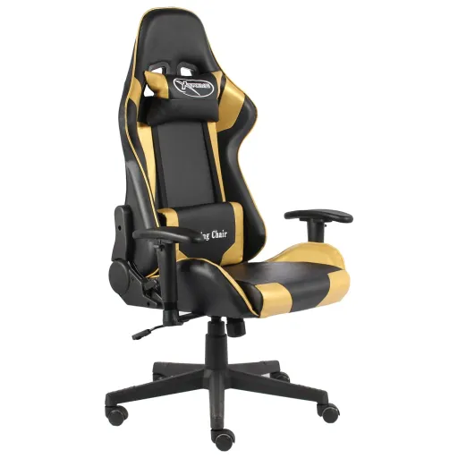 Silla Gaming Giratoria PVC Dorado