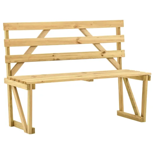 Banco de Jardín de Madera de Pino Impregnada 120 cm