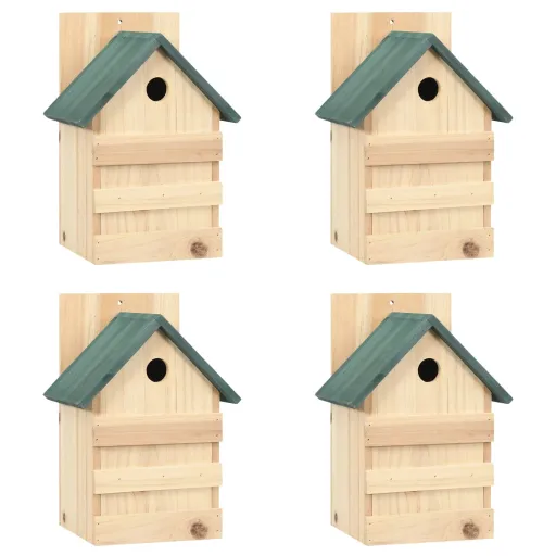 Casa Para Pájaros 4 Unidades Madera de Abeto 23x19x33 cm