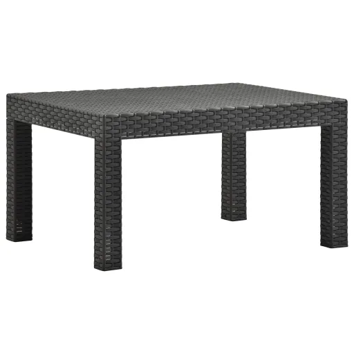 Mesa de Jardín PP Ratán Gris Antracita 58x58x41 cm
