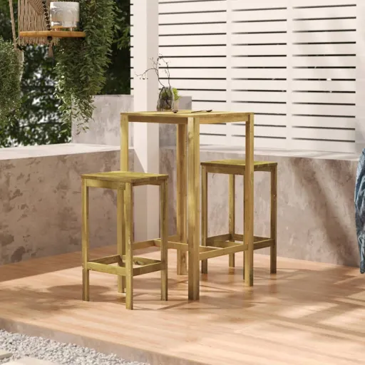 Mesa de Bar Madera de Pino Impregnada 60x60x110 cm