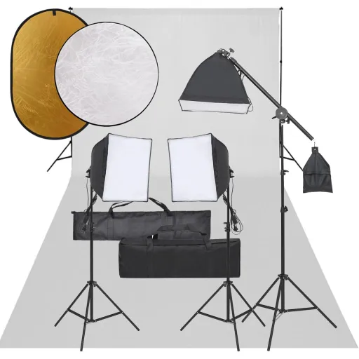 Kit de Estudio Fotográfico Con Set de Luces, Fondo y Reflector