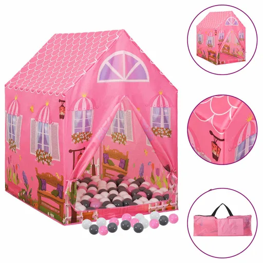 Tienda de Juegos Para Niños Con 250 Bolas Rosa 69x94x104 cm