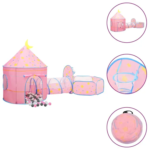 Tienda de Juegos Para Niños Con 250 Bolas Rosa 301x120x128 cm