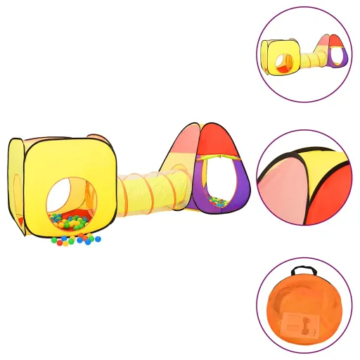 Tienda de Juegos Niños Con 250 Bolas Multicolor 255x80x100cm