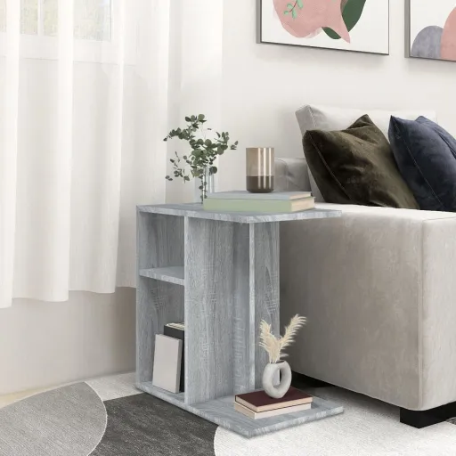 Mesa Auxiliar de Madera Contrachapada Gris Sonoma 50x30x50 cm
