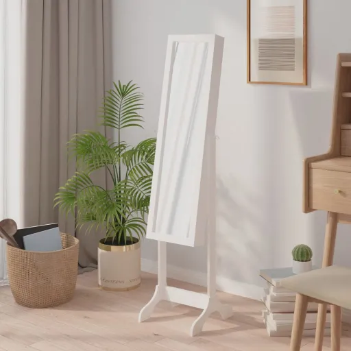 Espejo de Pie Blanco 34x37x146 cm