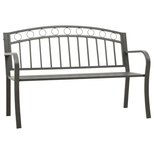 Banco de Jardín Acero Gris 120 cm