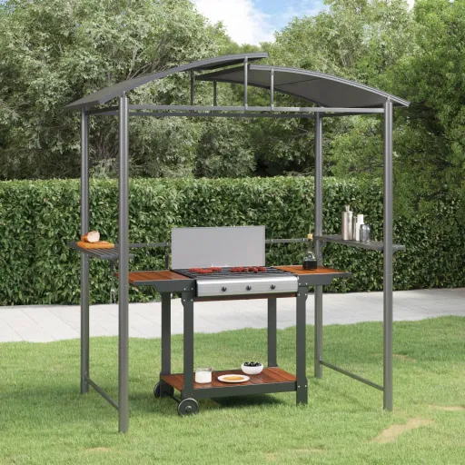 Cenador Barbacoa Estante Lateral Acero Antracita 210x114x230 cm