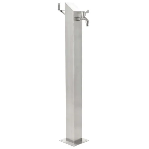 Columna de Agua de Jardín Acero Inoxidable Cuadrada 95 cm