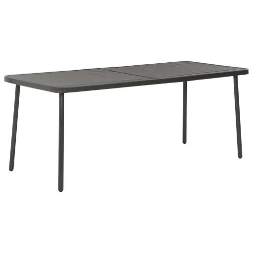 Mesa de Jardín de Acero Gris Oscuro 180x83x72 cm