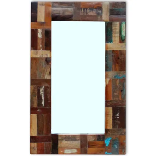 Espejo de Madera Maciza Reciclada 80x50 cm